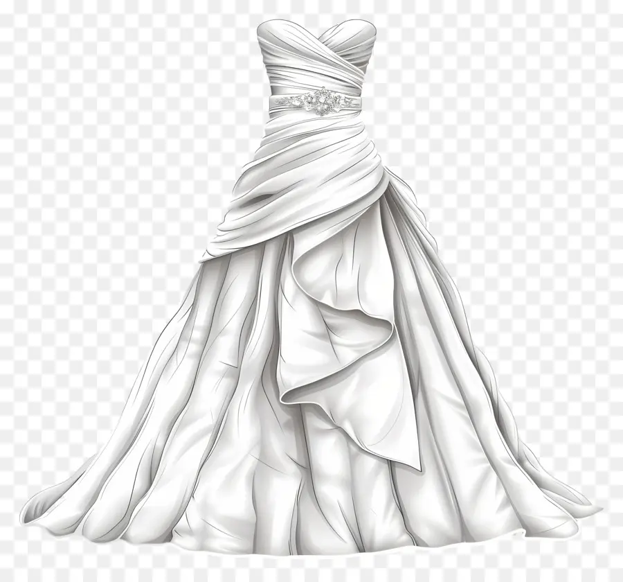 Askısız Gelinlik，Düğün Elbisesi PNG