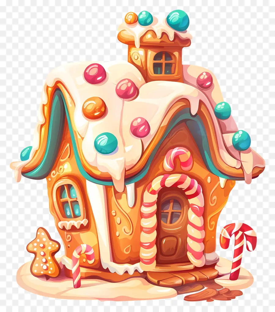 Gingerbread Evi，Noel Süslemeleri PNG