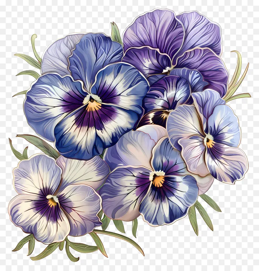 Pansies Çiçekler，Hercai Menekşeler PNG