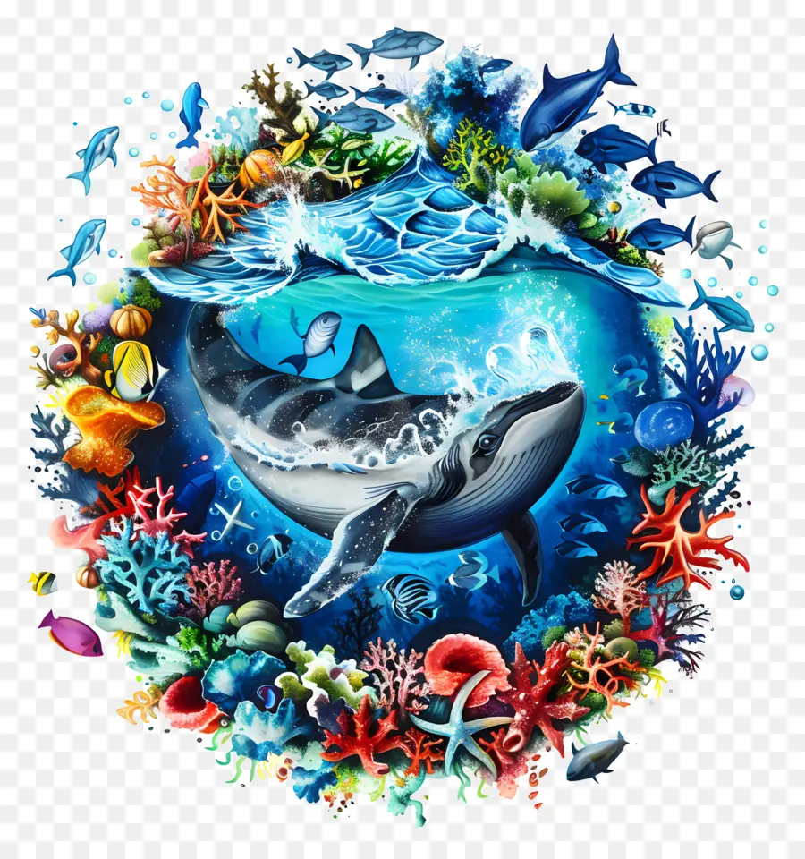 Dünya Okyanus Günü，Deniz Yaratığı PNG