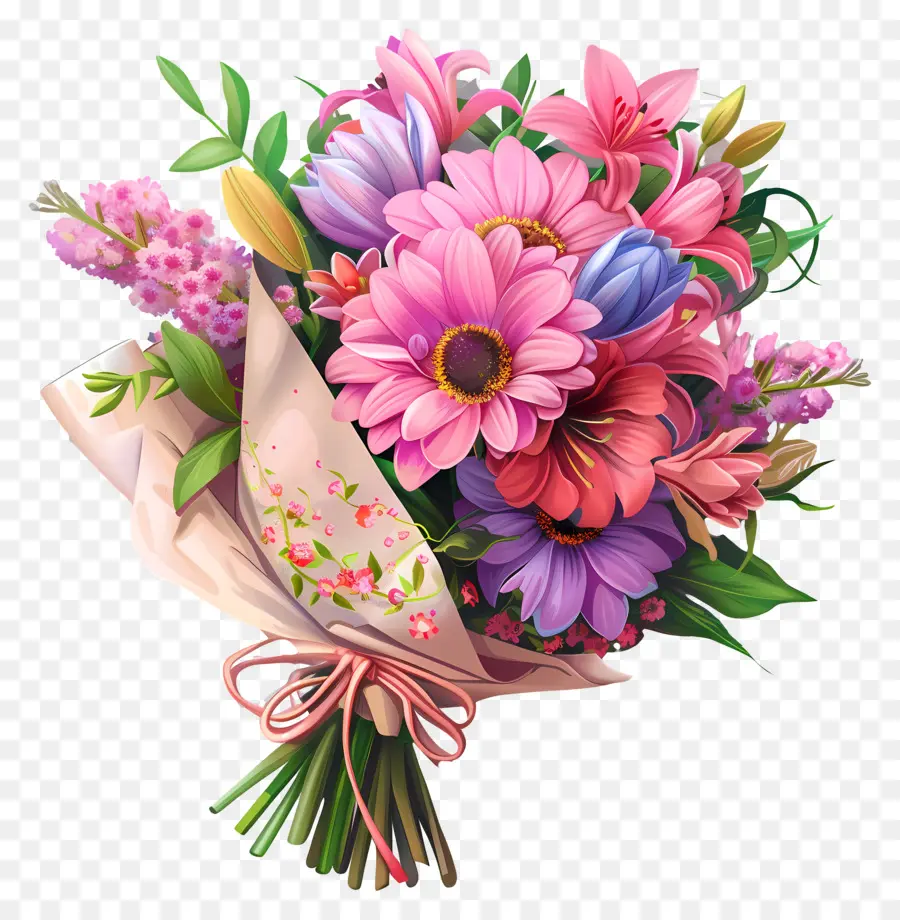 Anneler Günü，Pembe çiçekler PNG