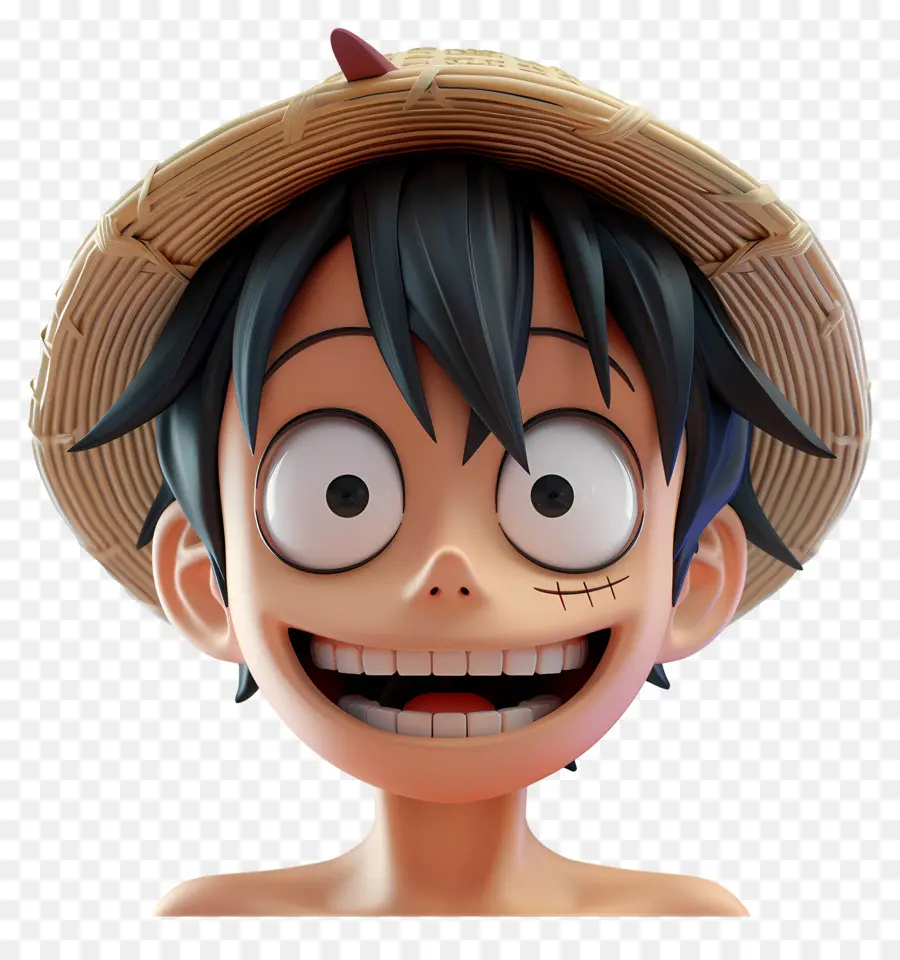 Luffy Yüz，Hasır şapka PNG