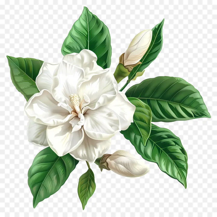 Gardenya çiçeği，Beyaz çiçek PNG