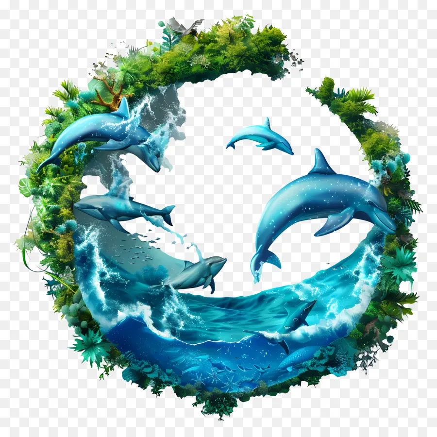 Dünya Okyanus Günü，Yunuslar PNG