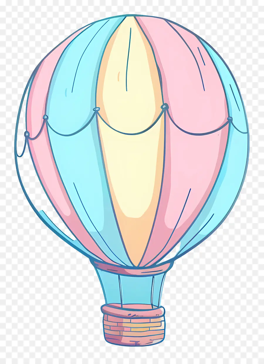 Sıcak Hava Balonu，Pembe Ve Mavi PNG