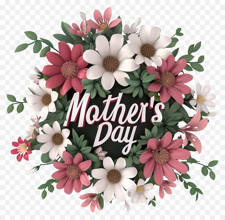 Anneler Günü，çiçek çelenk PNG