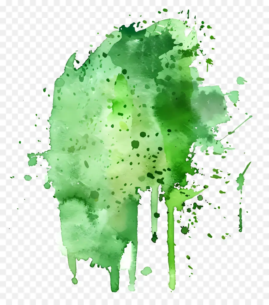 Yeşil Suluboya Sıçraması，Yeşil Boya PNG