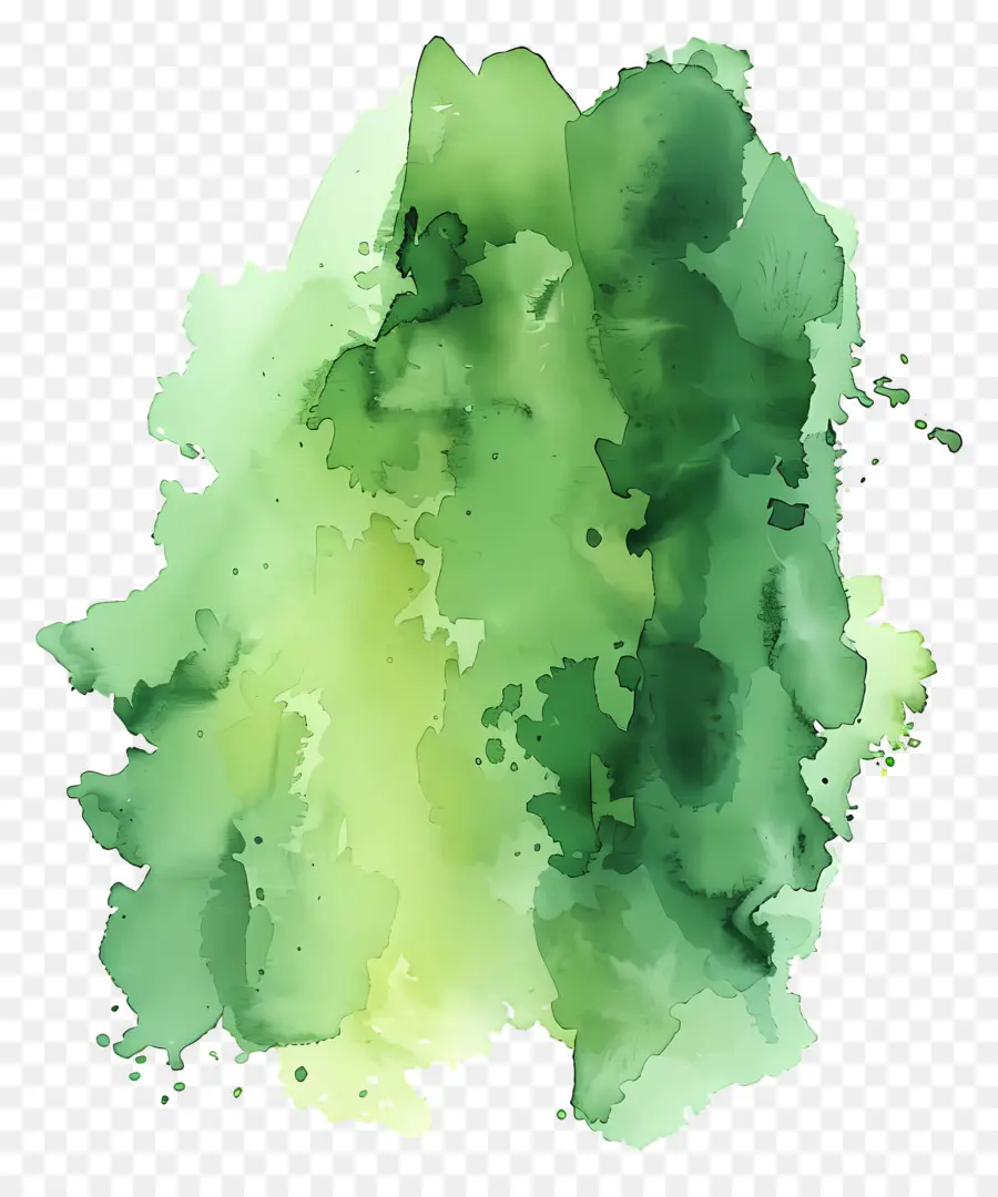 Yeşil Suluboya Sıçraması，Suluboya PNG
