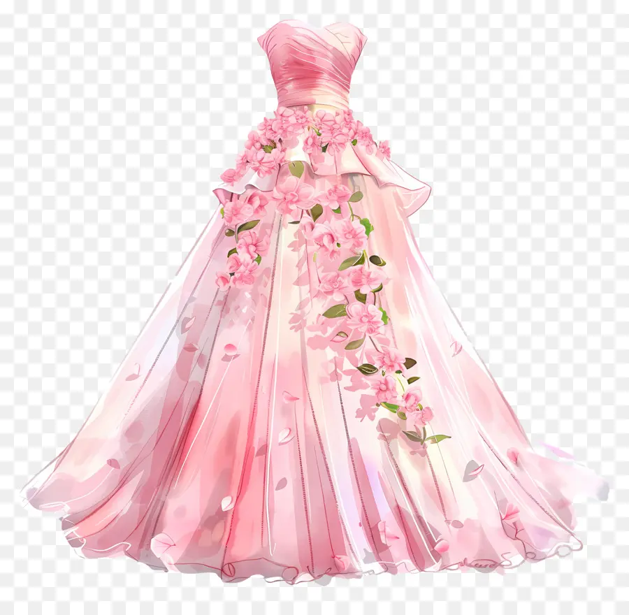 Gelinlik Pembe，Prenses Elbise Pembe PNG