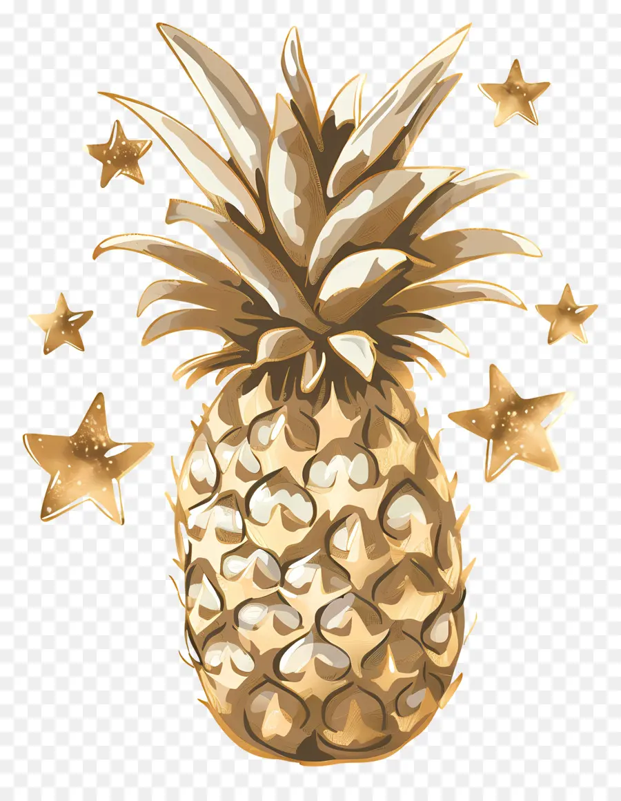 Ananas，Altın Ananas PNG