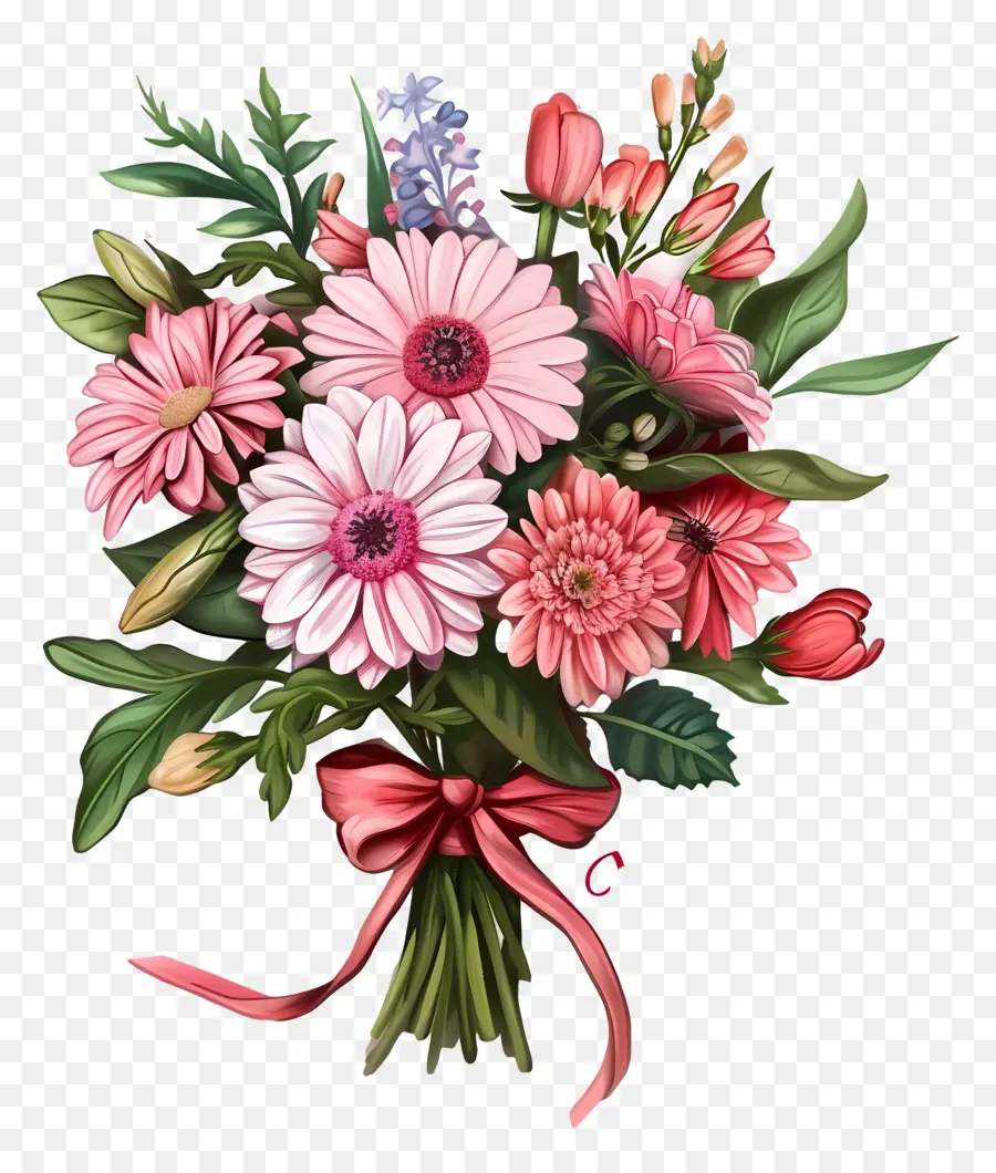Anneler Günü，Pembe Ve Beyaz çiçekler PNG