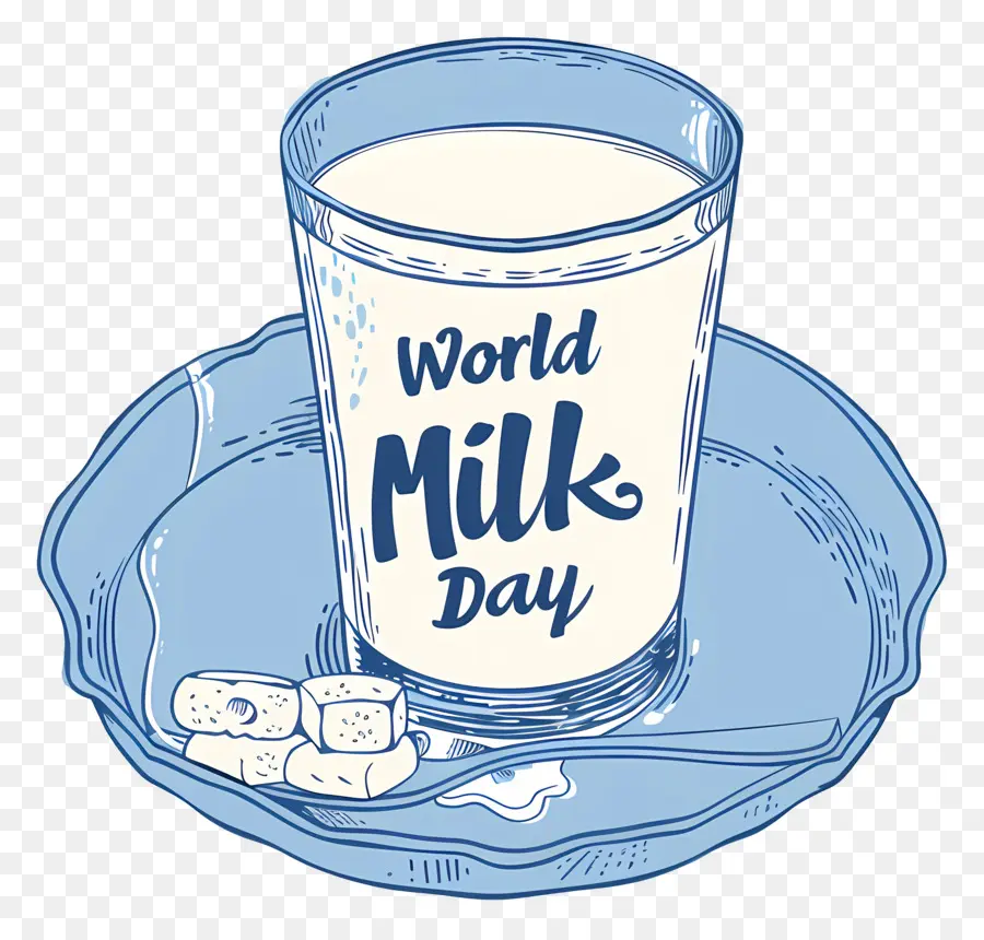 Dünya Süt Günü，Vintage çizim PNG