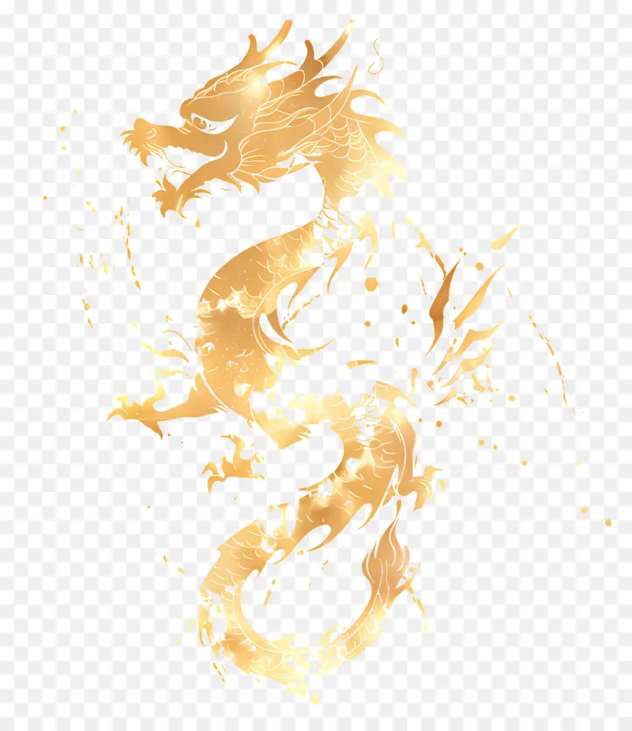Altın Ejderha，Lekeli Fırça Darbeleri PNG