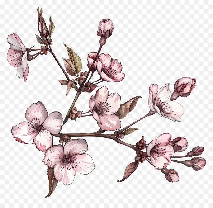 Sakura çiçekler，Suluboya Resim PNG