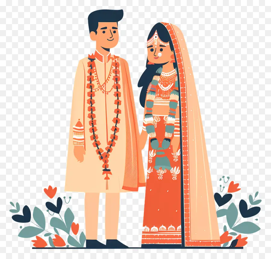 Hint Düğünü，Hint Geleneksel Kıyafetleri PNG