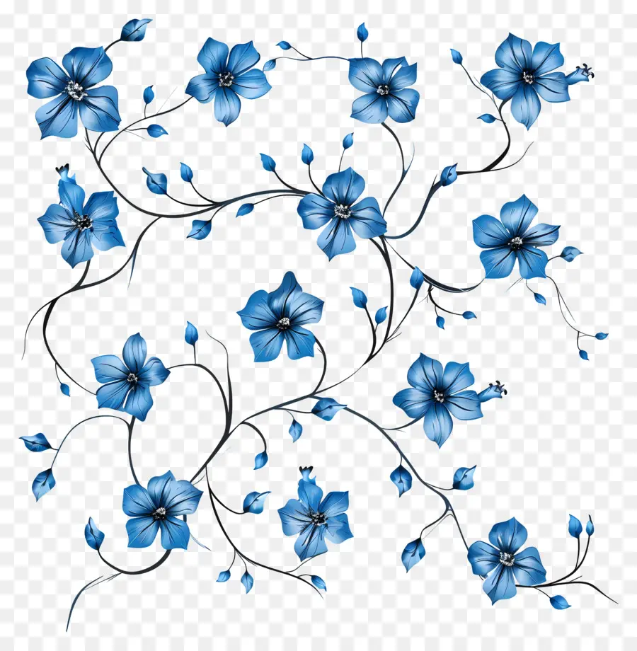 Mavi çiçekler，çiçek Kök PNG