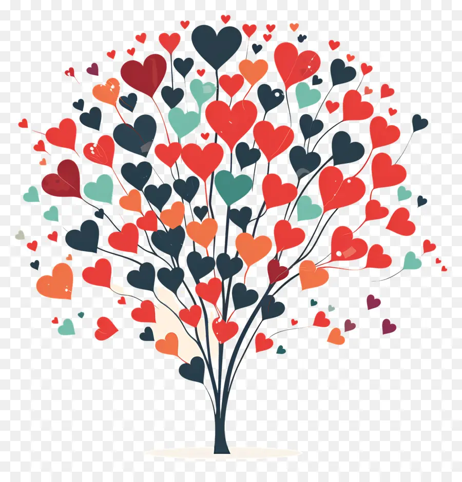 Aşk Tasarım，Kalp Ağaç şekilli PNG