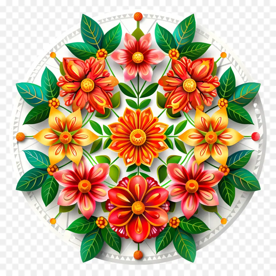 Basit Ay Athapoura，çiçek Desenli PNG