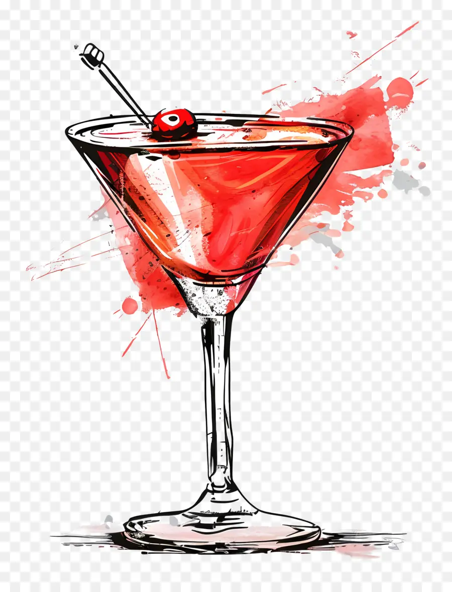 Kırmızı Kokteyl，Kırmızı Martini Cam PNG