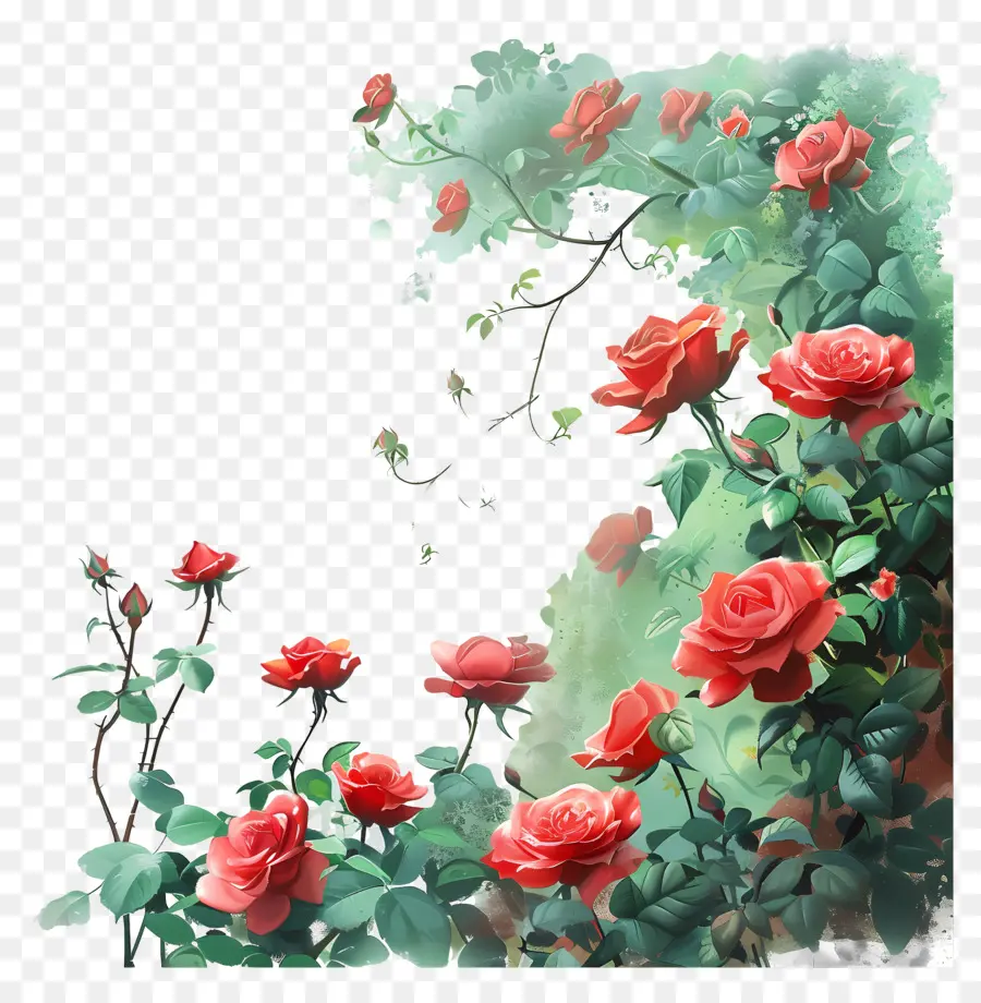Gül Bahçesi，Kırmızı Güller PNG