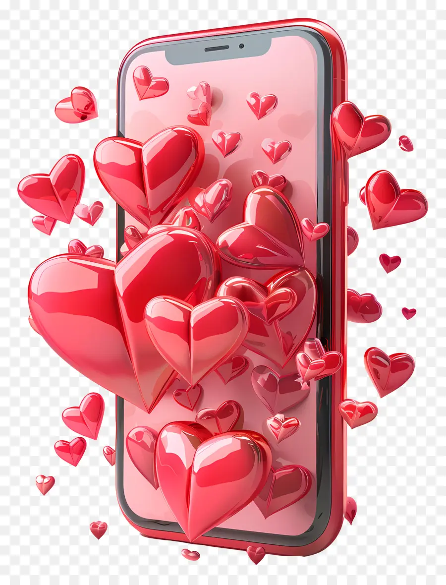 Aşk Tasarım，Kırmızı Akıllı Telefon PNG