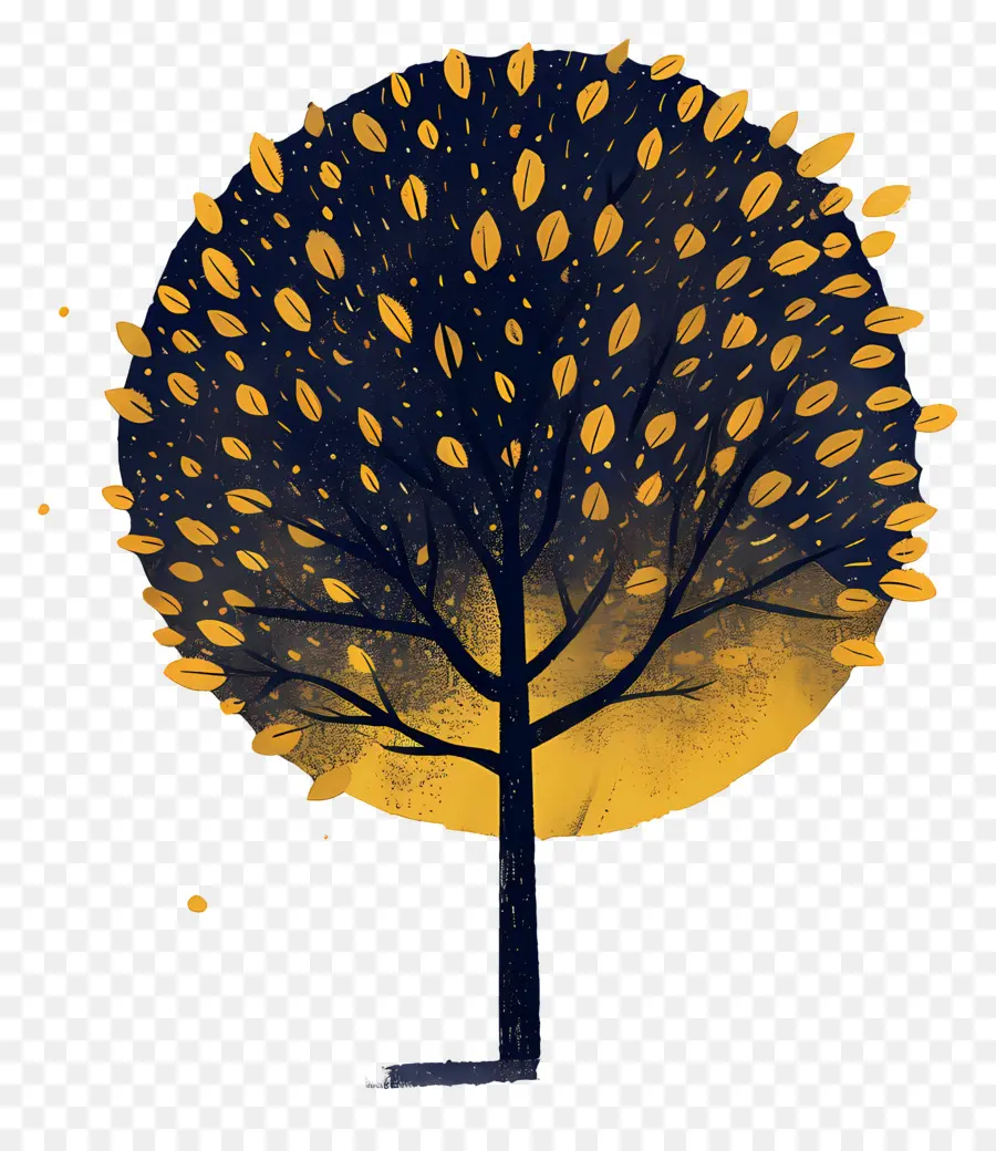Ağaç，Altın Yaprakları PNG