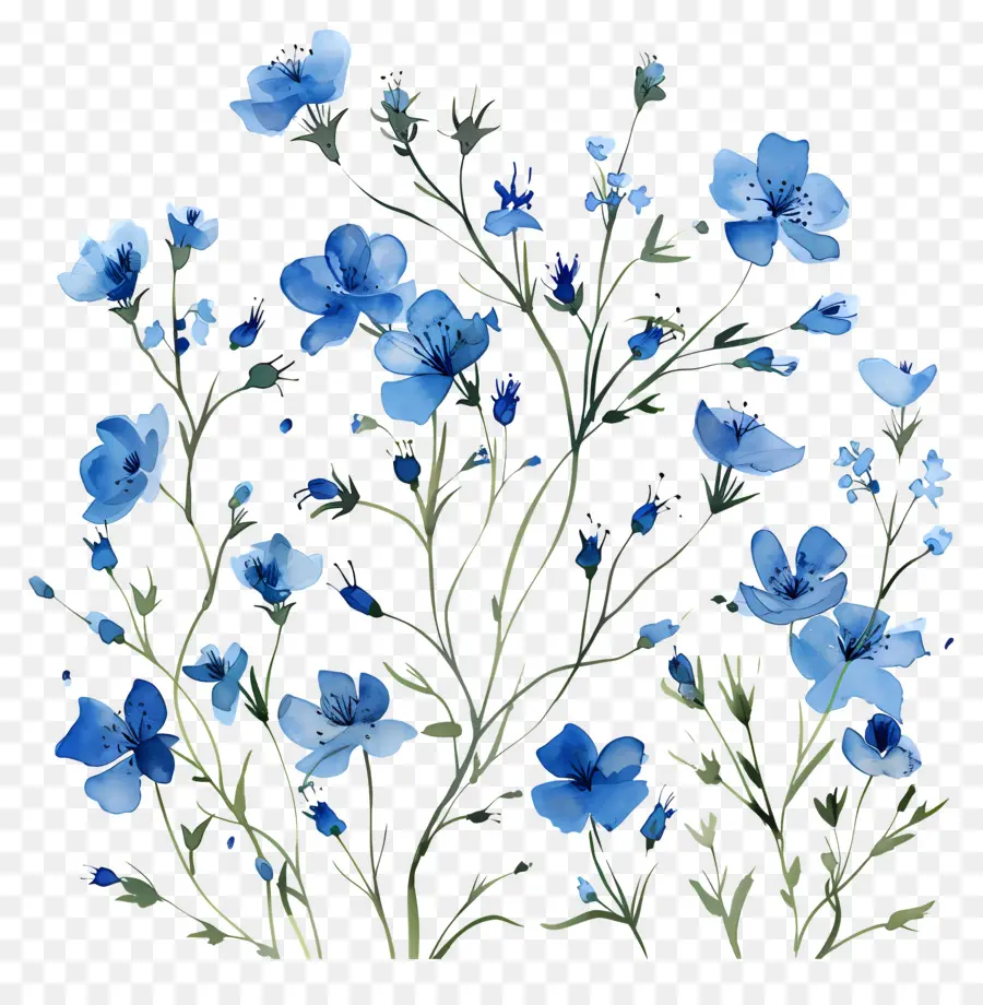 Mavi çiçekler，çiçek Kök PNG