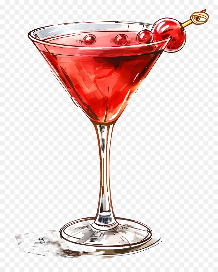 Kırmızı Kokteyl，Kırmızı Martini Cam PNG