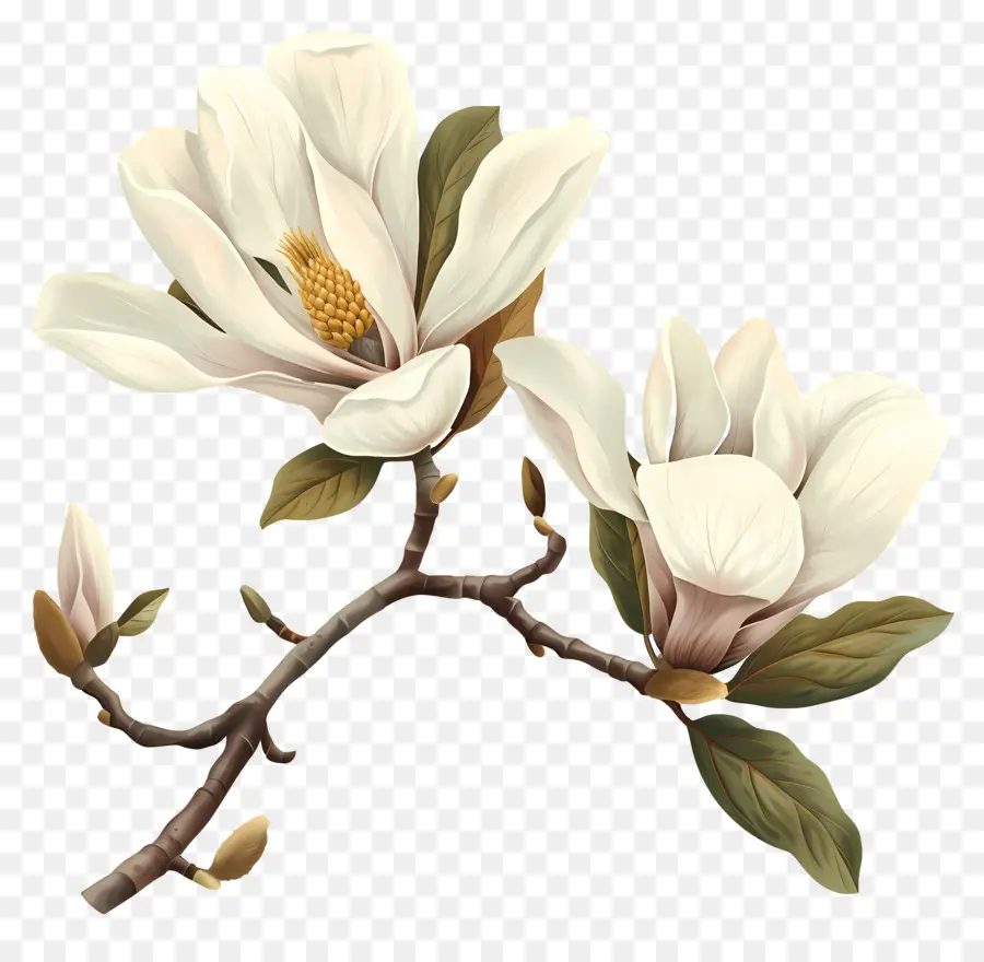 Manolya çiçekler，Beyaz Çiçekler PNG