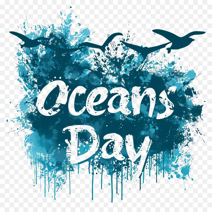 Dünya Okyanus Günü，Mavi Mektuplar PNG