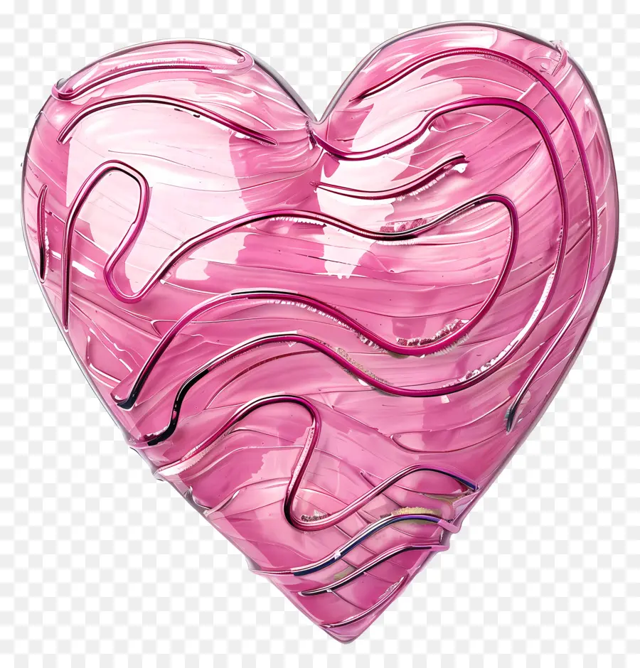 Kalp Pembe，Swirly Desenleri PNG