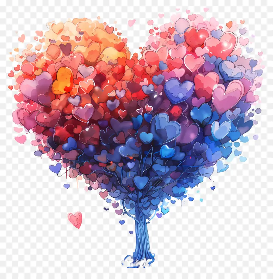 Aşk Tasarım，Kalp Ağacı PNG