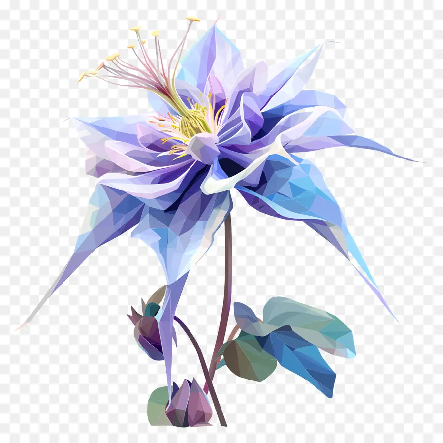 Dijital çiçek，Mor Kaktüs çiçeği PNG