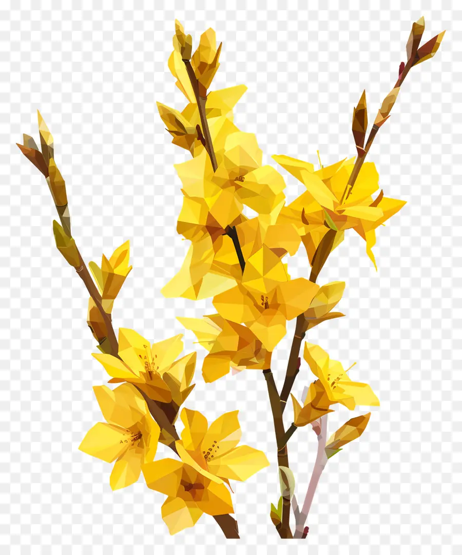 Dijital çiçek，Sarı çiçek PNG