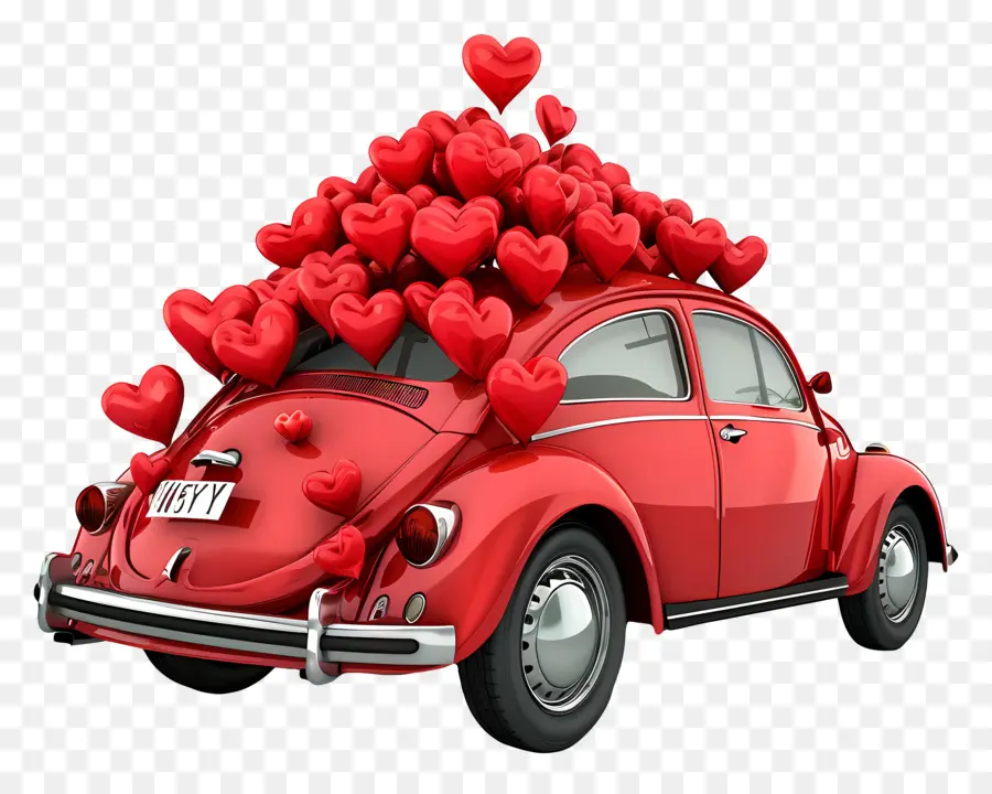 Aşk Tasarım，Kırmızı Volkswagen Beetle PNG