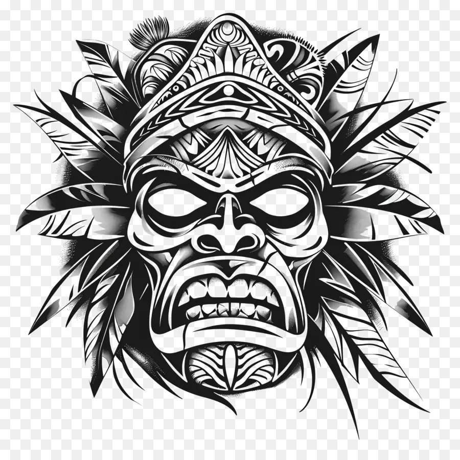 Tribal Dövmeleri，Tiki Maskesi PNG