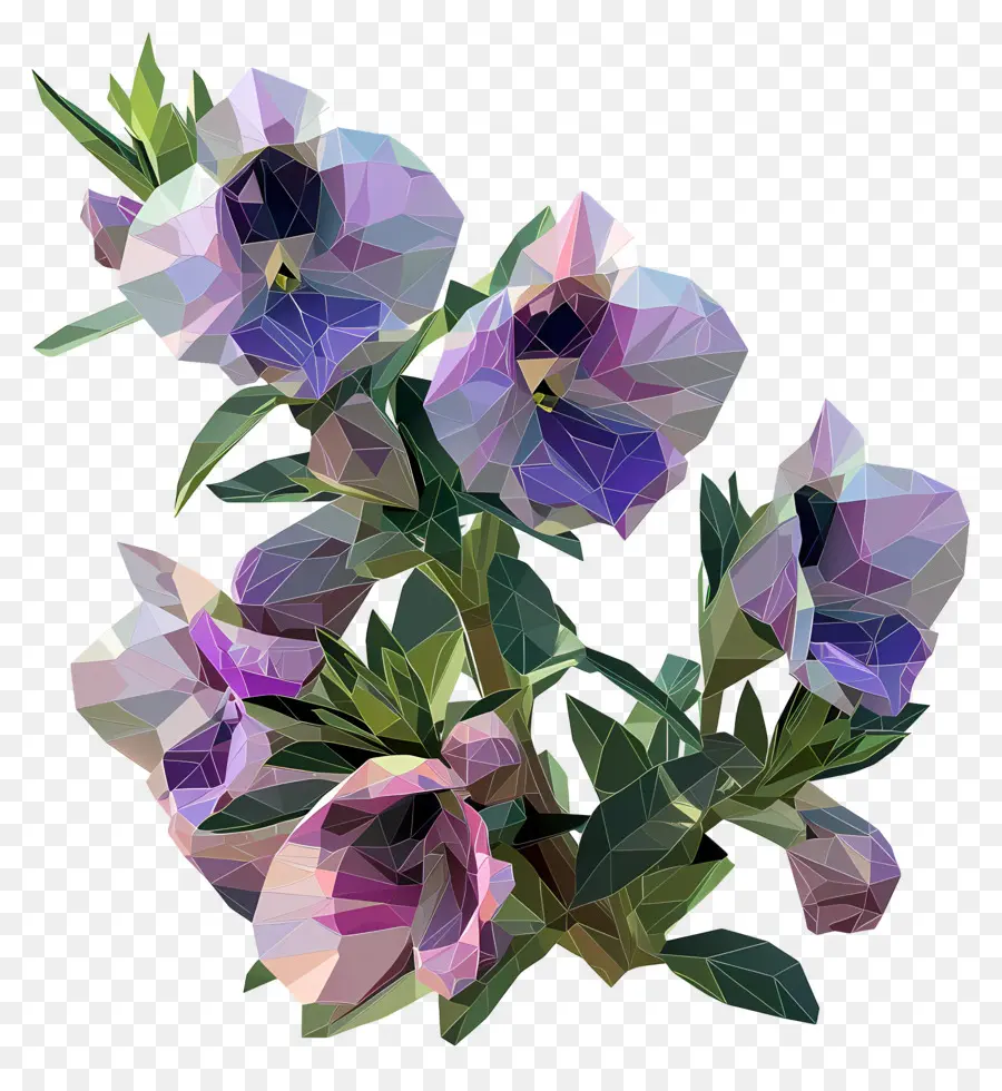 Dijital çiçek，Mor çiçek PNG