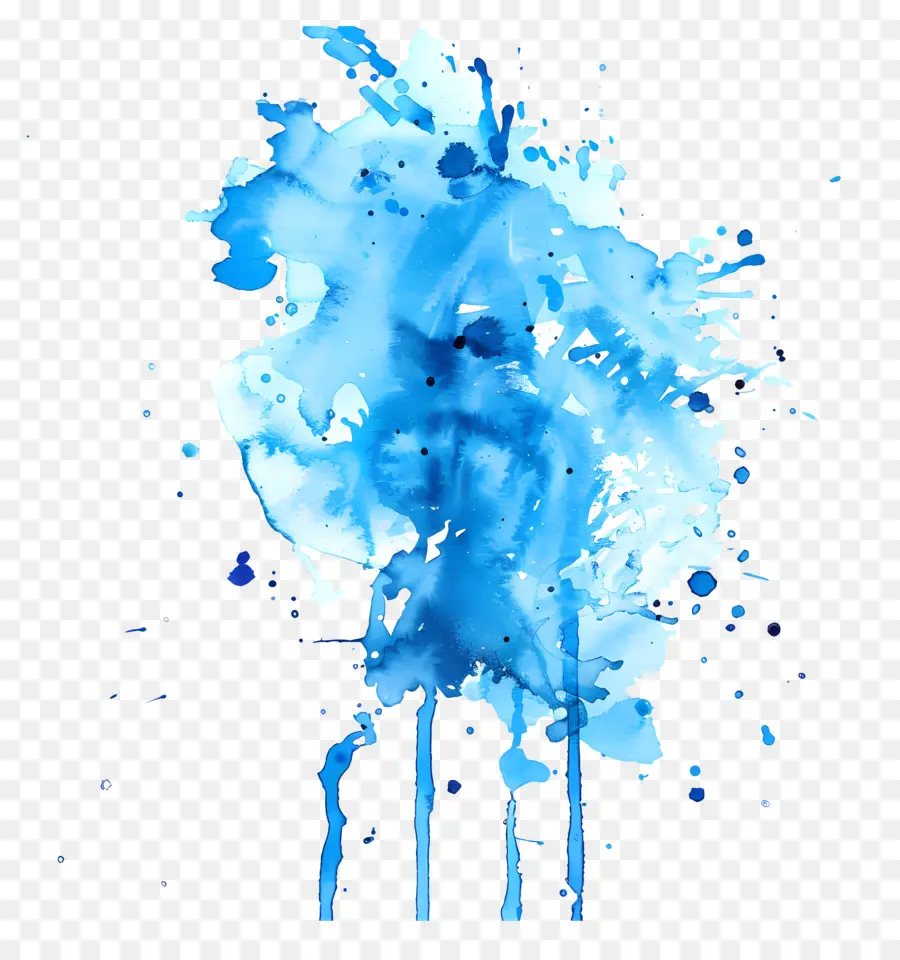 Mavi Suluboya Sıçrama，Soyut Sanat PNG