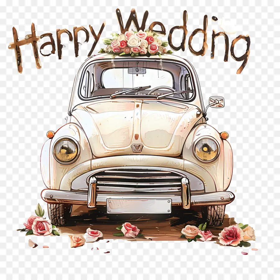 Mutlu Düğün，Eski Araba PNG