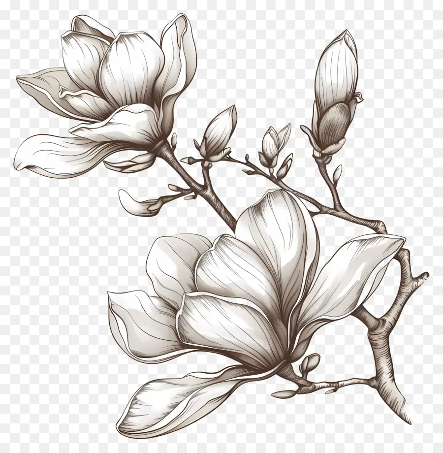 Manolya çiçekler，çiçekli Ağaç PNG