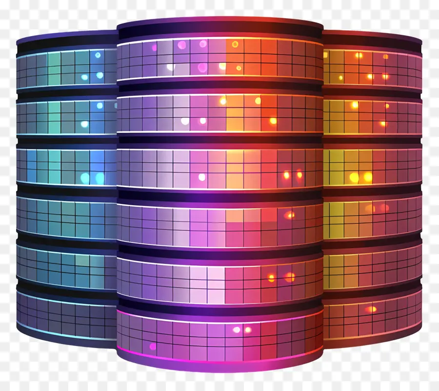 Veritabanı Verileri，Renkli Raflar PNG