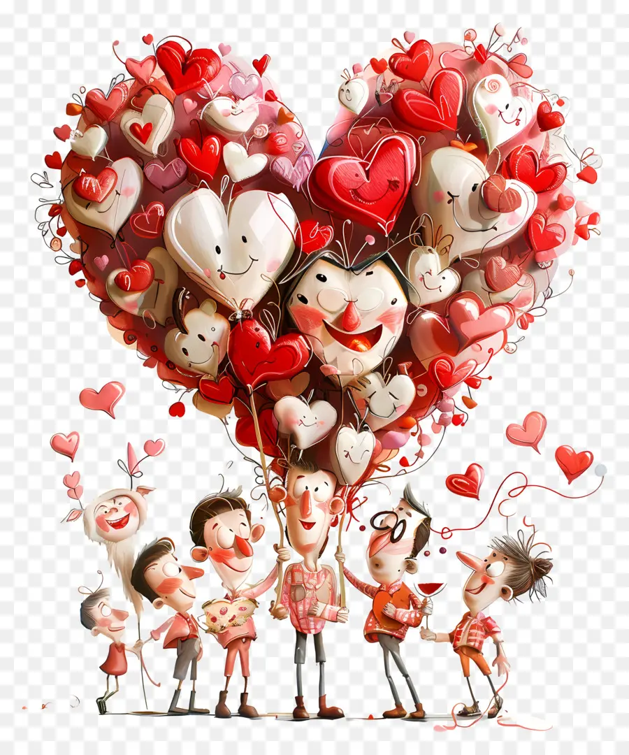 Aşk Tasarım，Kalp Balonlar PNG