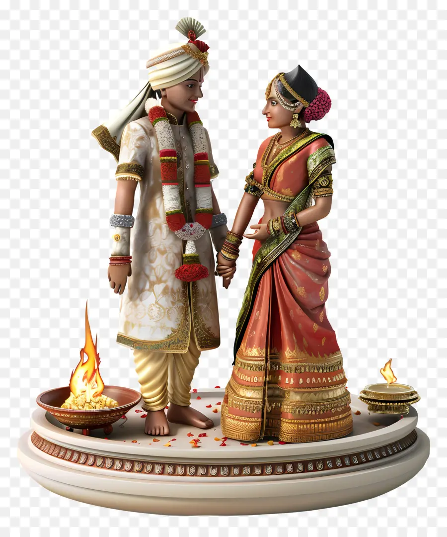 Hindu Düğün，Geleneksel Hint Kıyafetleri PNG
