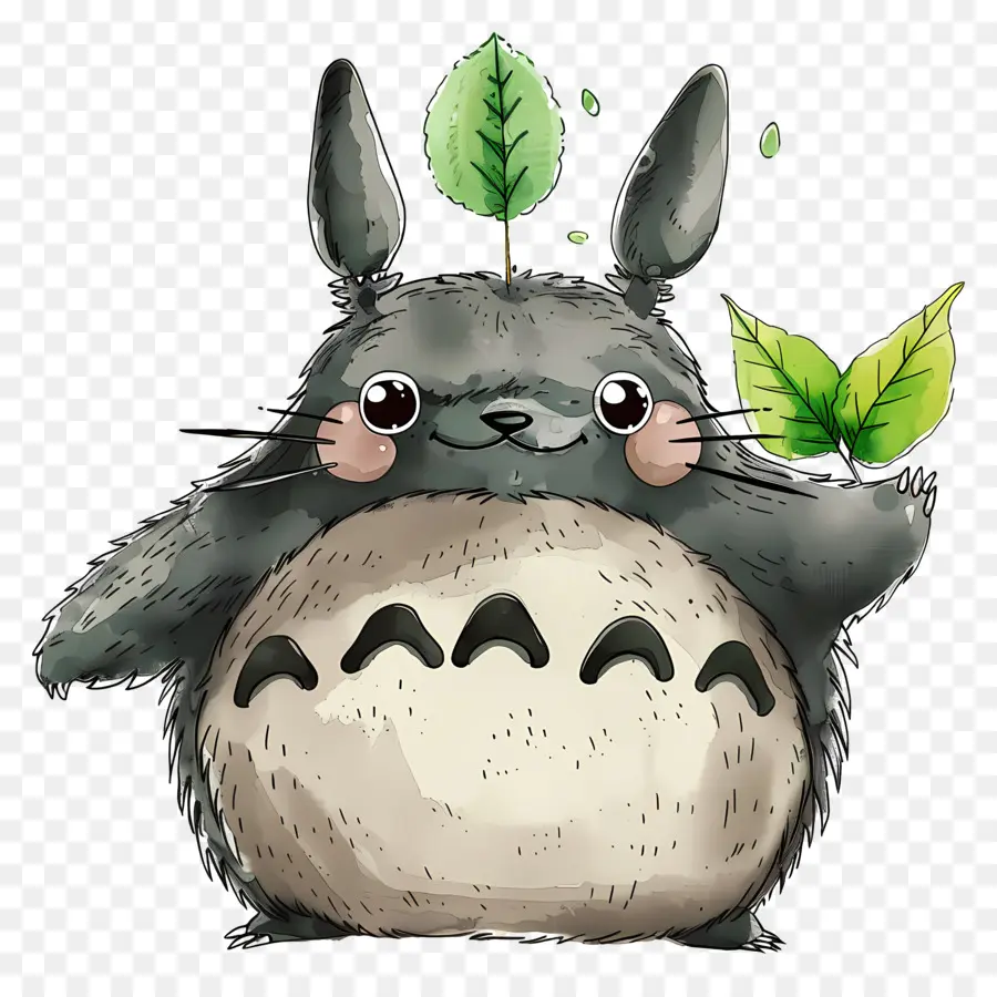 Totoro，Yapraklı Totoro PNG