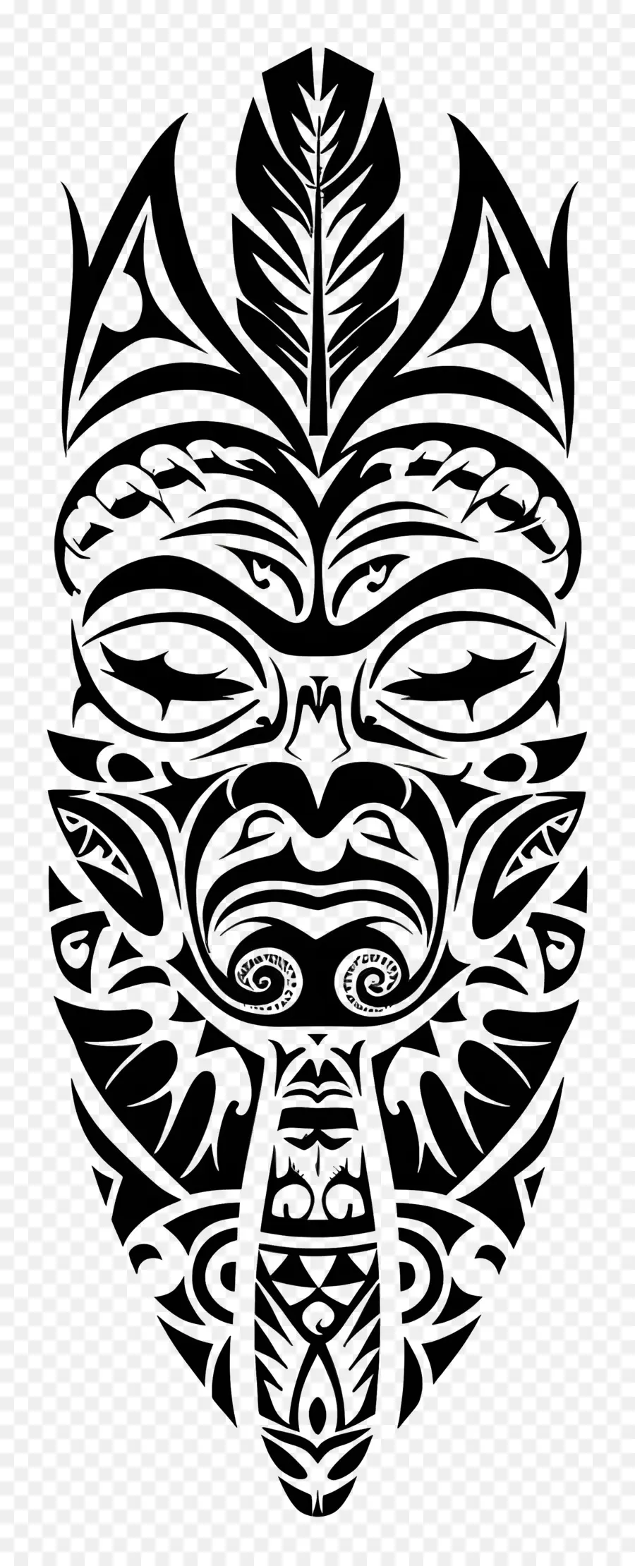 Maori Dövme，Siyah Maske PNG