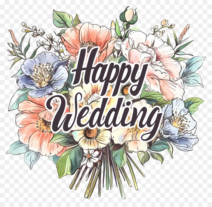 Mutlu Düğün，çiçek Buketi PNG