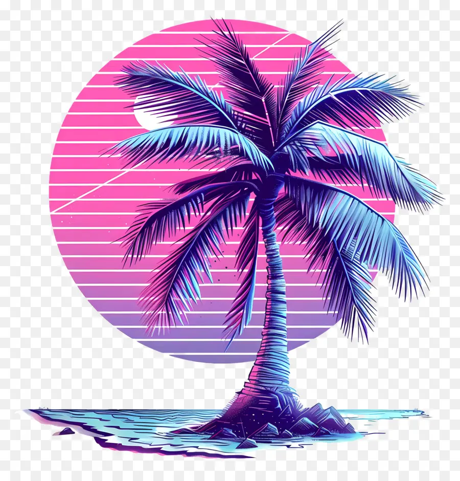 Vaporwave Palmiye Ağacı，Vaporwave PNG