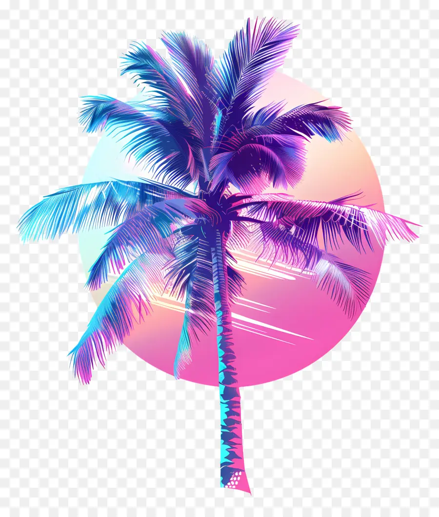 Vaporwave Palmiye Ağacı，Vaporwave PNG