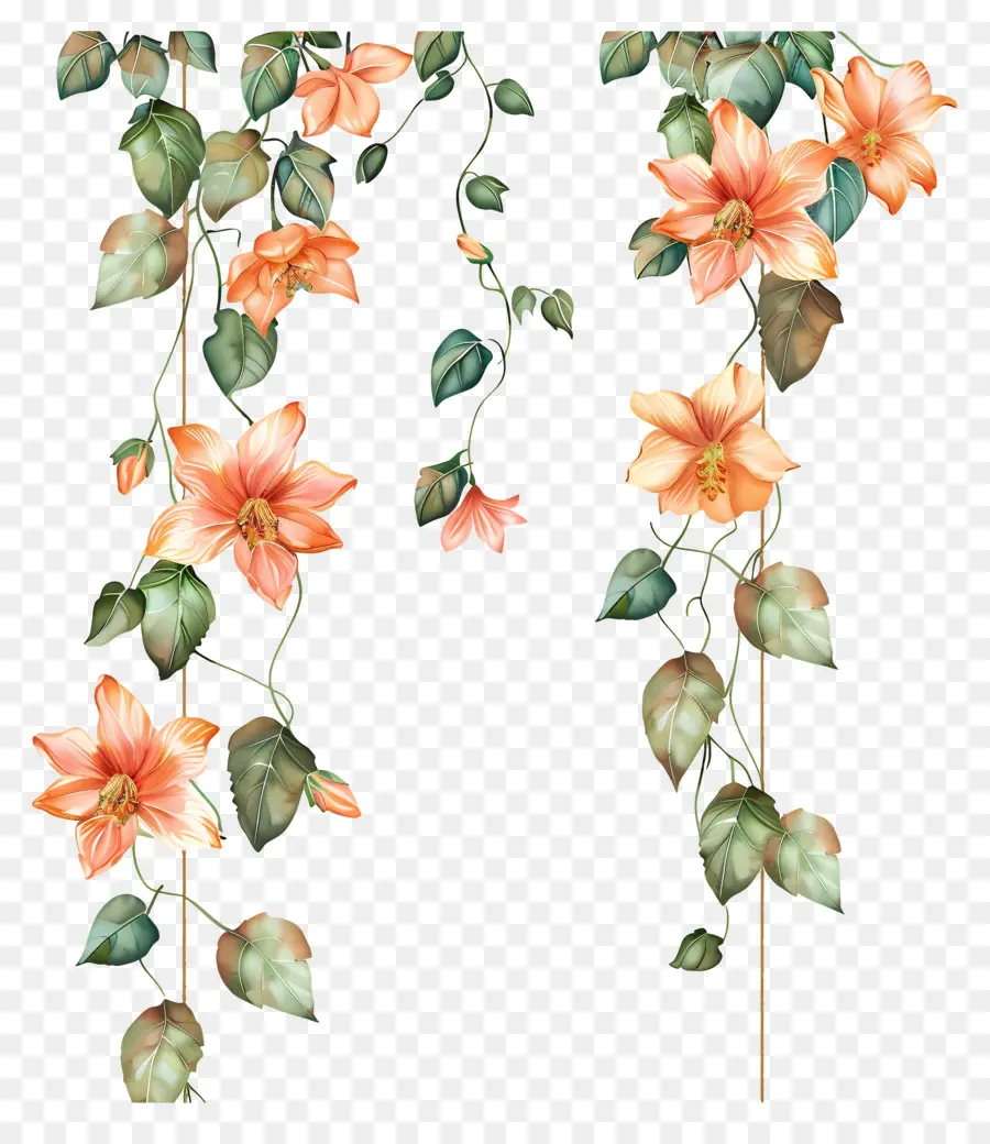 çiçek Dekorasyon，Suluboya Resim PNG