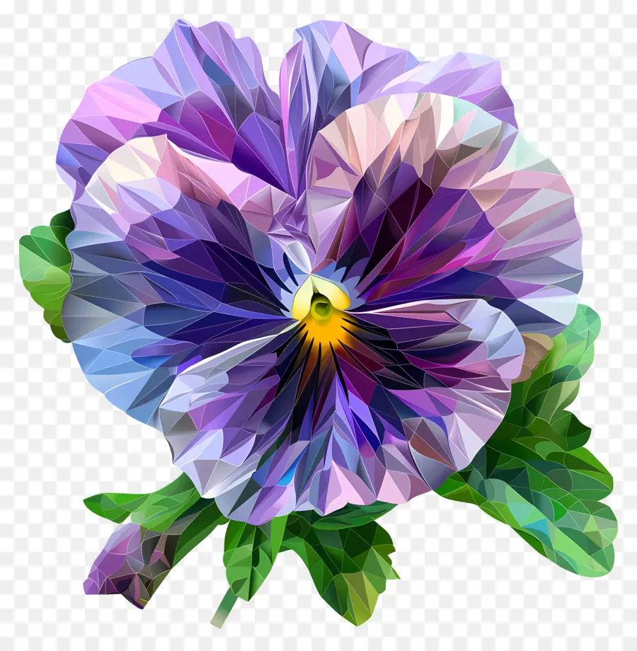 Dijital çiçek Sanatı，Mor Pansalı PNG